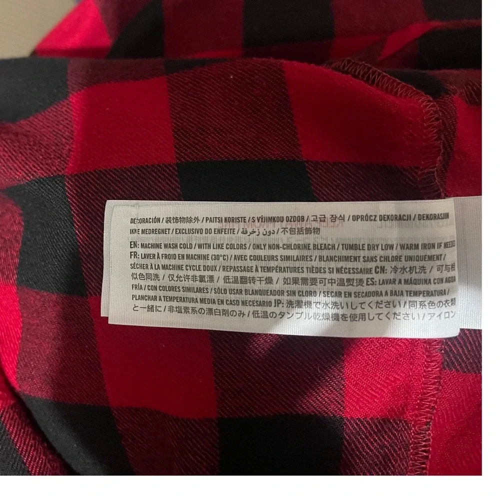 Hollister Womens XS Sleep Shirt Flannel Buffalo Plaid‎ Logo-Holiday Comfortcore